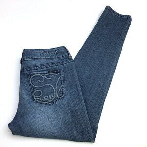 Seven7 Women's Jeans Skinny Medium Wash Stretch Embroidered Pockets size 29 x 30